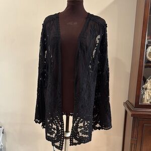 Ultra pink Knit Embroidered Mesh no closure Jacket